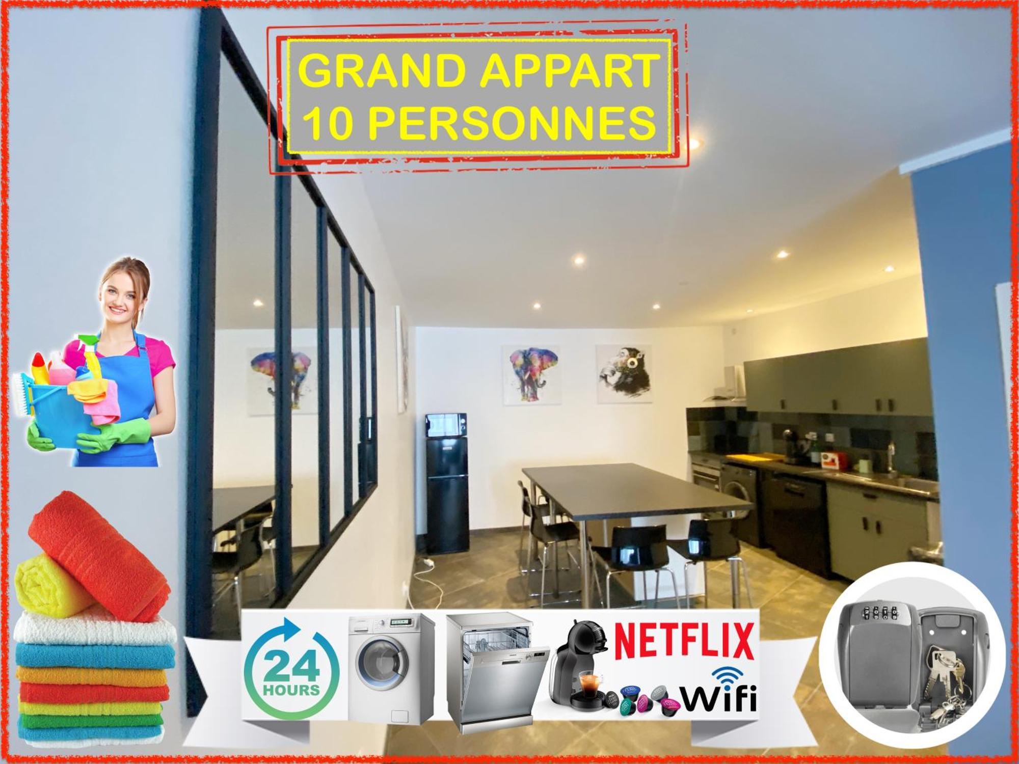 021 Chic & Cosy Grand Appart 84M2 Hypercentre Wifi Smart Tv Netflix Saint-Etienne  Ngoại thất bức ảnh